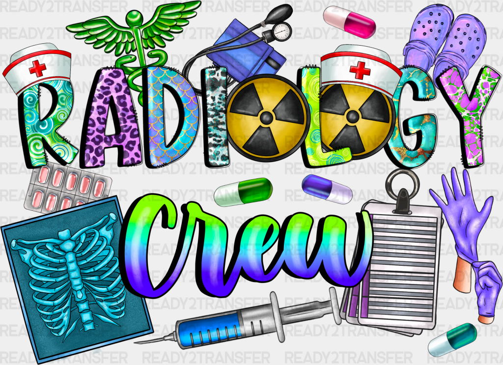 Radiology Crew Doodles Design - Dtf Transfers