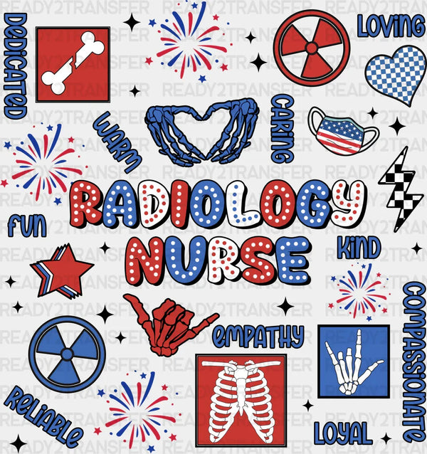 Radiology Nurse 4Th Of July Design  - Radiology DTF Transfers