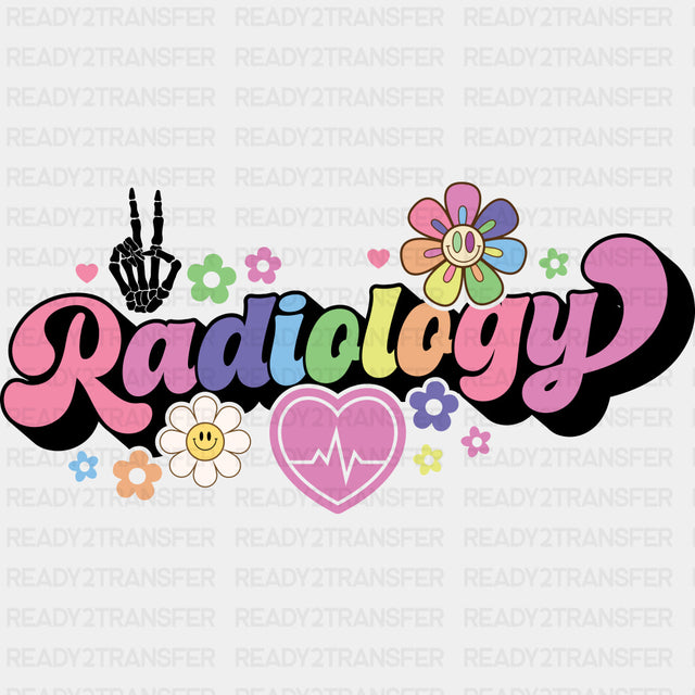 Radiology, Retro Flowers - Radiology DTF Transfers ready2transfer Dark Color Design (See Imaging)