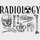 Radiology Skeleton - Radiology DTF Transfers ready2transfer Dark Color Design (See Imaging)