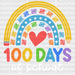 Rainbow Heart 100 Days Of School Heart Design DTF Transfer ready2transfer White