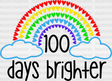 Rainbow Heart Clouds 100 Days Brighter Dtf Transfer