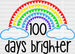 Rainbow Heart Clouds 100 Days Brighter DTF Transfer ready2transfer Black