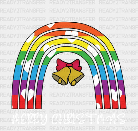 Rainbow Merry Christmas Dtf Transfer