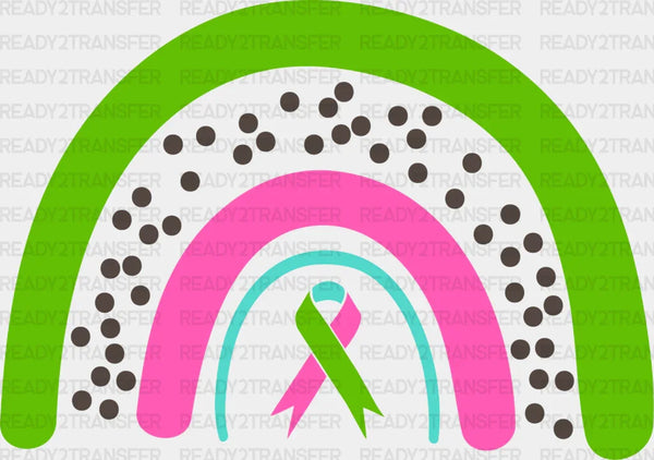 Rainbow Ribbon Design - Metastatic Breast Cancer DTF Transfer