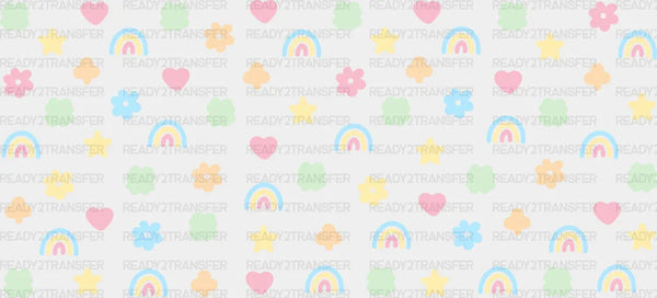 Rainbow Stars And Clovers - St Patrick Cup Wrap UV Sticker Permanent UV DTF Decal