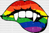 Rainbow Vampire Tooth Dtf Transfer