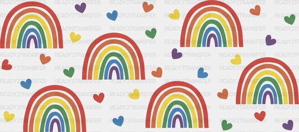 Rainbows And Hearts - LGBTQ Cup Wrap UV Sticker Permanent UV DTF Decal