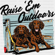 Raise ’Em Outdoors - Hunting DTF Transfers - Adult Unisex - S & M (10’’) / Dark Color Design (See Imaging)