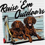 Raise ’Em Outdoors - Hunting DTF Transfers - Adult Unisex - S & M (10’’) / Dark Color Design (See Imaging)
