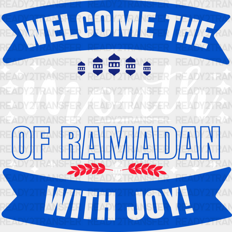 Ramadan With Joy - Muslim Dtf Transfer Adult Unisex S & M (10’’) / Light Color Design (See Imaging)