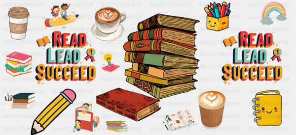 Read Lead & Succeed - General Cup Wrap UV Sticker Permanent UV DTF Decal