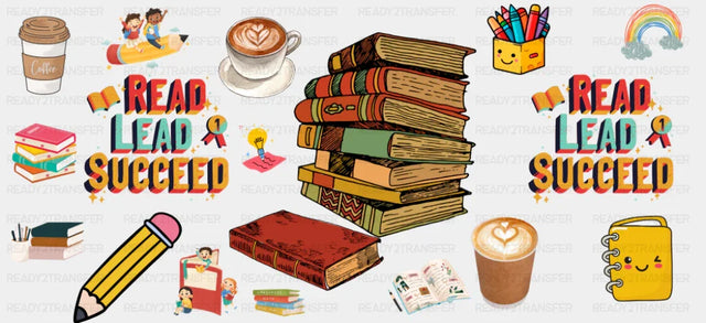 Read Lead & Succeed - General Cup Wrap UV Sticker Permanent UV DTF Decal