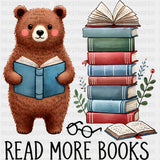 Read More Books - Reading DTF Transfers ready2transfer Dark Color Design (See Imaging)