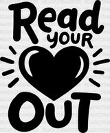 Read Your Heart Out - Reading Dtf Heat Transfer Adult Unisex S & M (10’’) / Dark Color Design