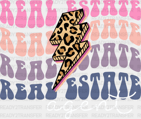 Real Estate Agent Cheetah Print Design - Realtor Dtf Transfer Adult Unisex S & M (10’’) / Light