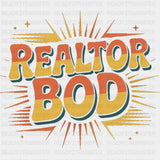 Realtor Bod Retro Orange & Yellow - Realtor DTF Transfers ready2transfer