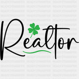 Realtor Four Leaf Clover - Realtor DTF Transfers ready2transfer Dark Color Design (See Imaging)