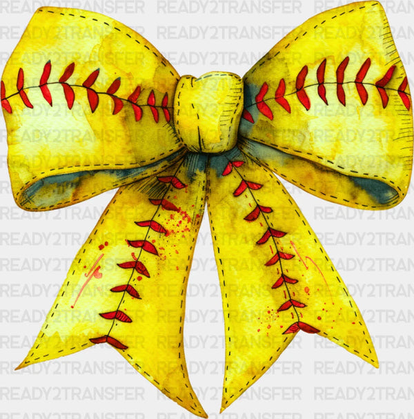 Red And Yellow Bowtie - Baseball DTF Transfer
