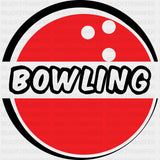 Red Ball Bowling - Bowling DTF Transfers ready2transfer Dark Color Design (See Imaging)