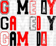 Red Black And White Gameday Design - Dtf Heat Transfer