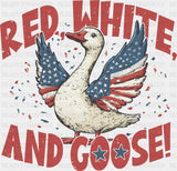 Red White And Goose - 4th Of July DTF Transfer ready2transfer Dark Color Design (See Imaging)