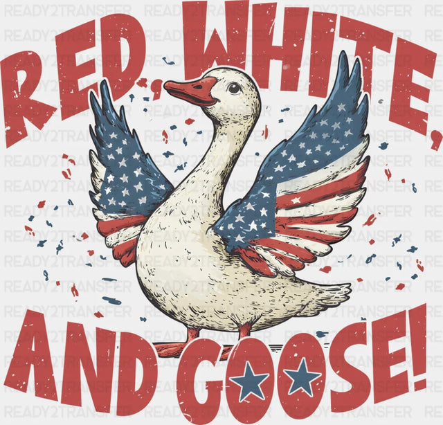 Red White And Goose - 4th Of July DTF Transfer ready2transfer Dark Color Design (See Imaging)