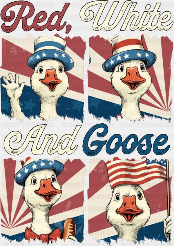 Red White And Goose Collage - 4th Of July DTF Transfer