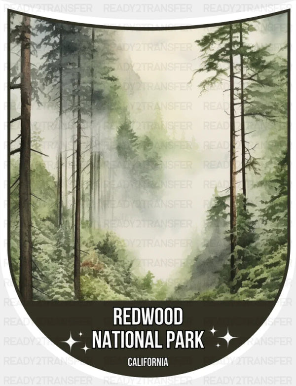 Redwood National Park California - National Parks DTF Transfer