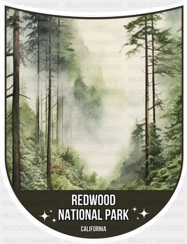Redwood National Park California - National Parks DTF Transfer