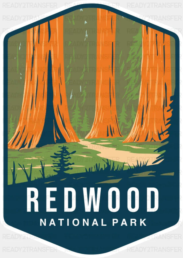 Redwood National Park Colorful Design - National Parks DTF Transfer ready2transfer