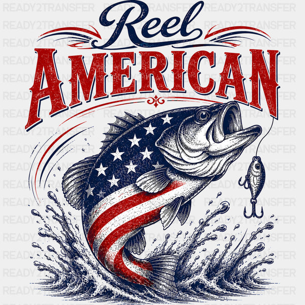 Reel American, US Flag - Fishing DTF Transfers