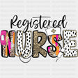 Registered Nurse, Black Dotted Design - Registered Nurse DTF Transfers ready2transfer Dark Color Design (See Imaging)