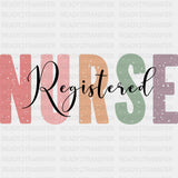 Registered Nurse Cursive Design - Registered Nurse DTF Transfers ready2transfer Dark Color Design (See Imaging)
