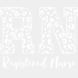 Registered Nurse, Leopard Print B&W - Registered Nurse DTF Transfers ready2transfer Light Color Design (See Imaging)