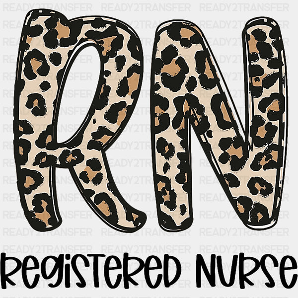 Registered Nurse, Leopard Print Design - Registered Nurse DTF Transfers