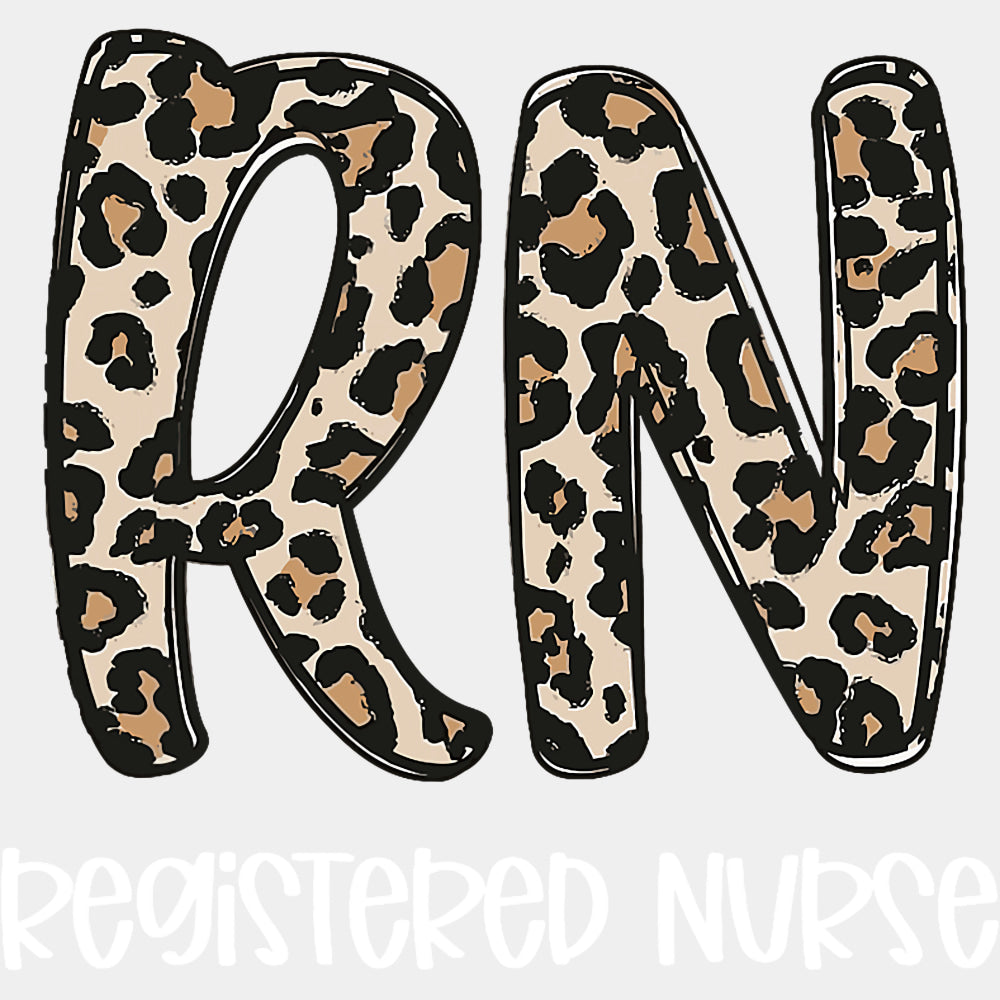 Registered Nurse, Leopard Print Design - Registered Nurse DTF Transfers ready2transfer Light Color Design (See Imaging)