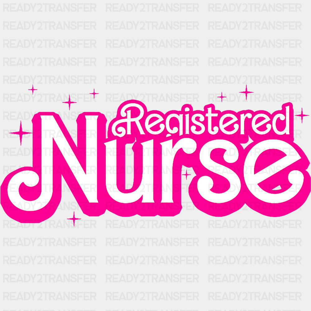 Registered Nurse, Pink & White - Registered Nurse DTF Transfers ready2transfer