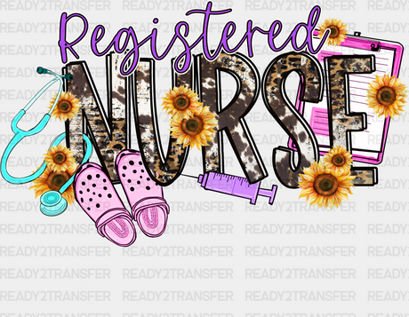 Registered Nurse Sunflower Design - Dtf Transfers