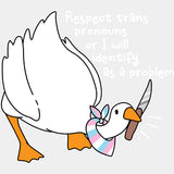 Respect Trans Pronouns Or I Will Identify As A Problem - Transgender DTF Transfers ready2transfer Light Color Design (See Imaging)