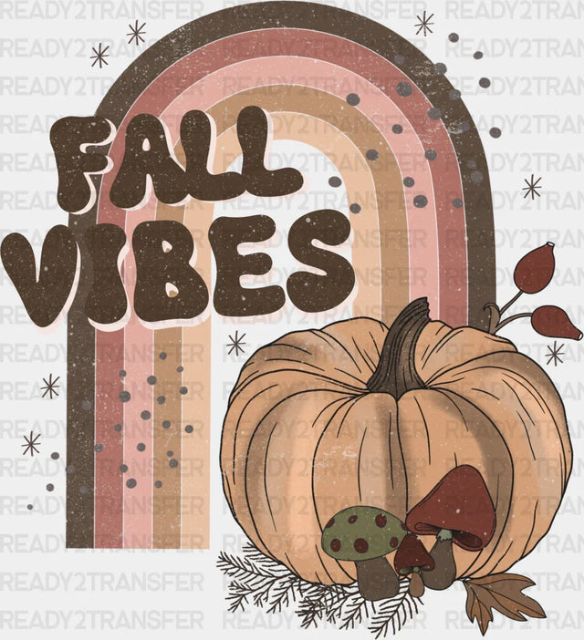 Retro Fall Vibes Pumpkin Design Fall Season DTF Transfer ready2transfer