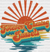 Retro Forever Chasing Sunset Design Summer Dtf Transfer