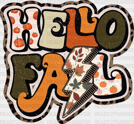 Retro Hello Falls Design Fall Season Dtf Transfer