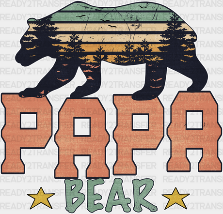 Retro Papa Bear Father’s Day Dtf Transfer