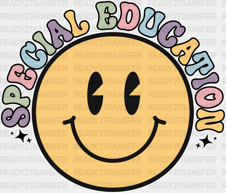 Retro Smile Face Special Education Design - Ed Dtf Heat Transfer Adult Unisex S & M (10’’) / White