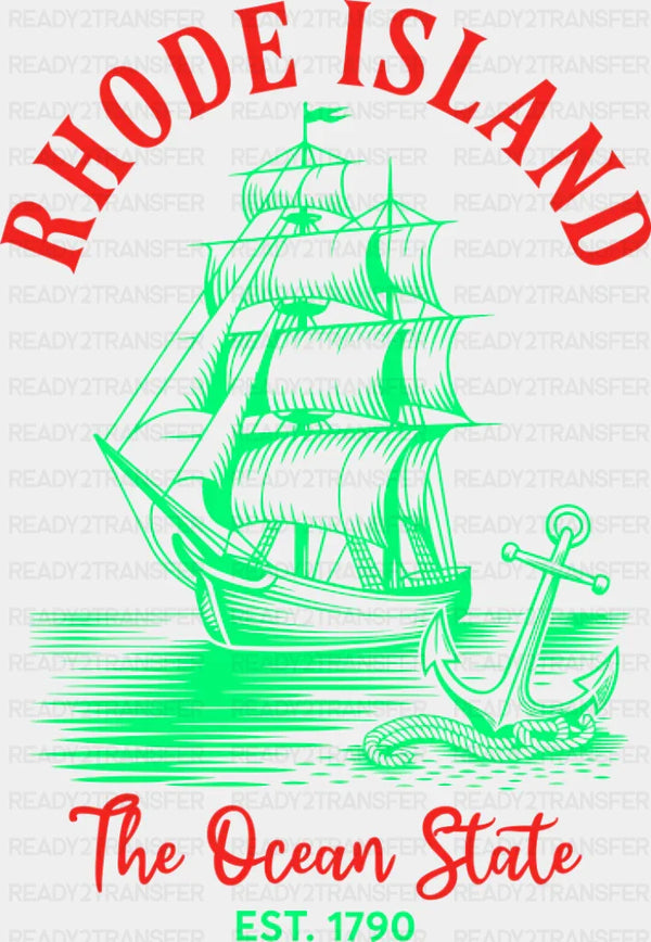 Rhode Island The Ocean State - States & Cities DTF Transfer