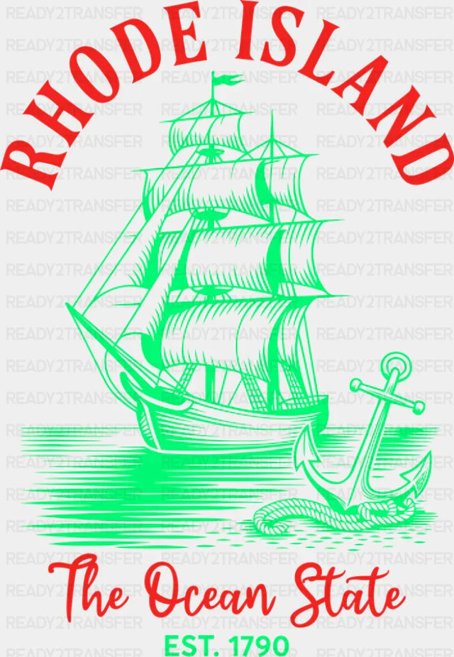 Rhode Island The Ocean State - States & Cities DTF Transfer