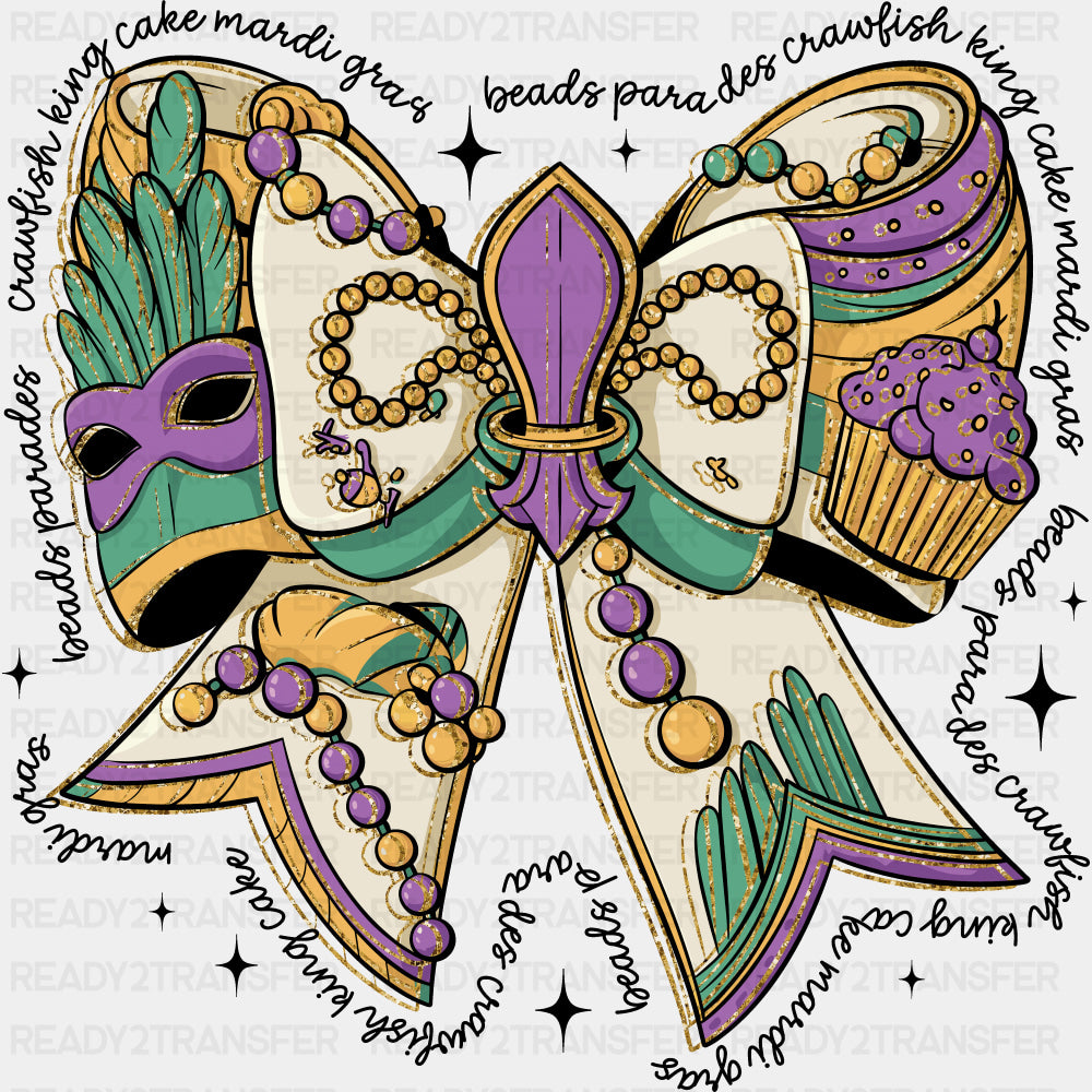 Ribbon Art - Mardi Gras DTF Transfers ready2transfer Dark Color Design (See Imaging)