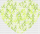 Ribbon Heart Design - Lymphoma Dtf Heat Transfer