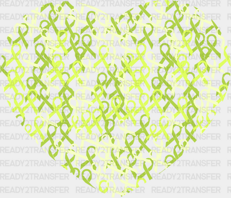 Ribbon Heart Design - Lymphoma Dtf Heat Transfer